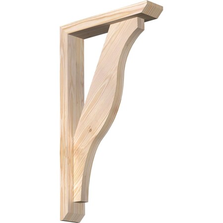 Ekena Millwork Funston Slat Smooth Bracket w/ Offset Brace, Douglas Fir, 3 1/2"W x 16"D x 28"H BKT0402X16X28FST06SDF